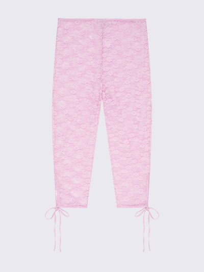 Lace capri leggings in pink