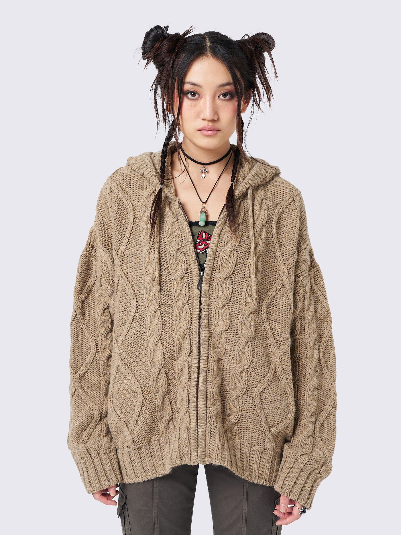 Zip up cardigan with hood sale