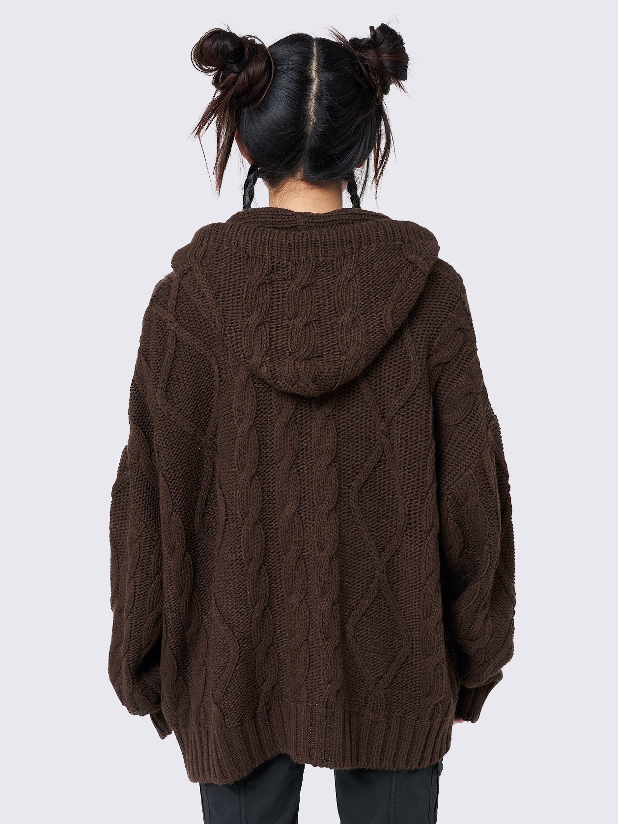 Brown hooded cardigan on sale