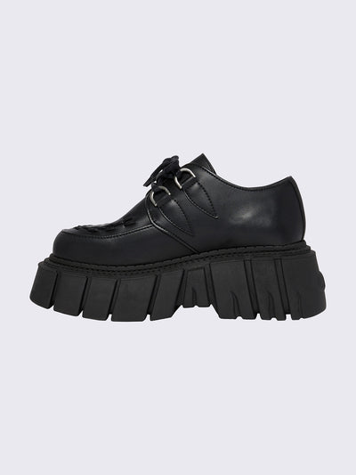 Chunky creeper platform shoe in black