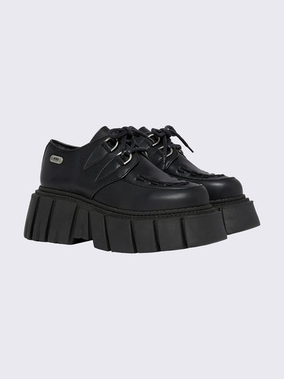 Chunky creeper platform shoe in black