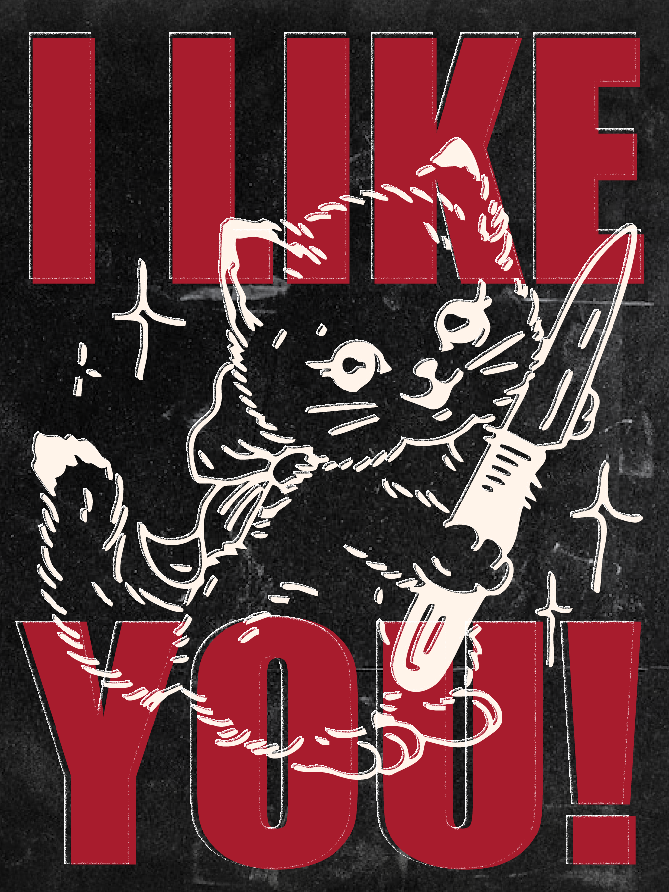 "I live you" e-gift card with a cat.