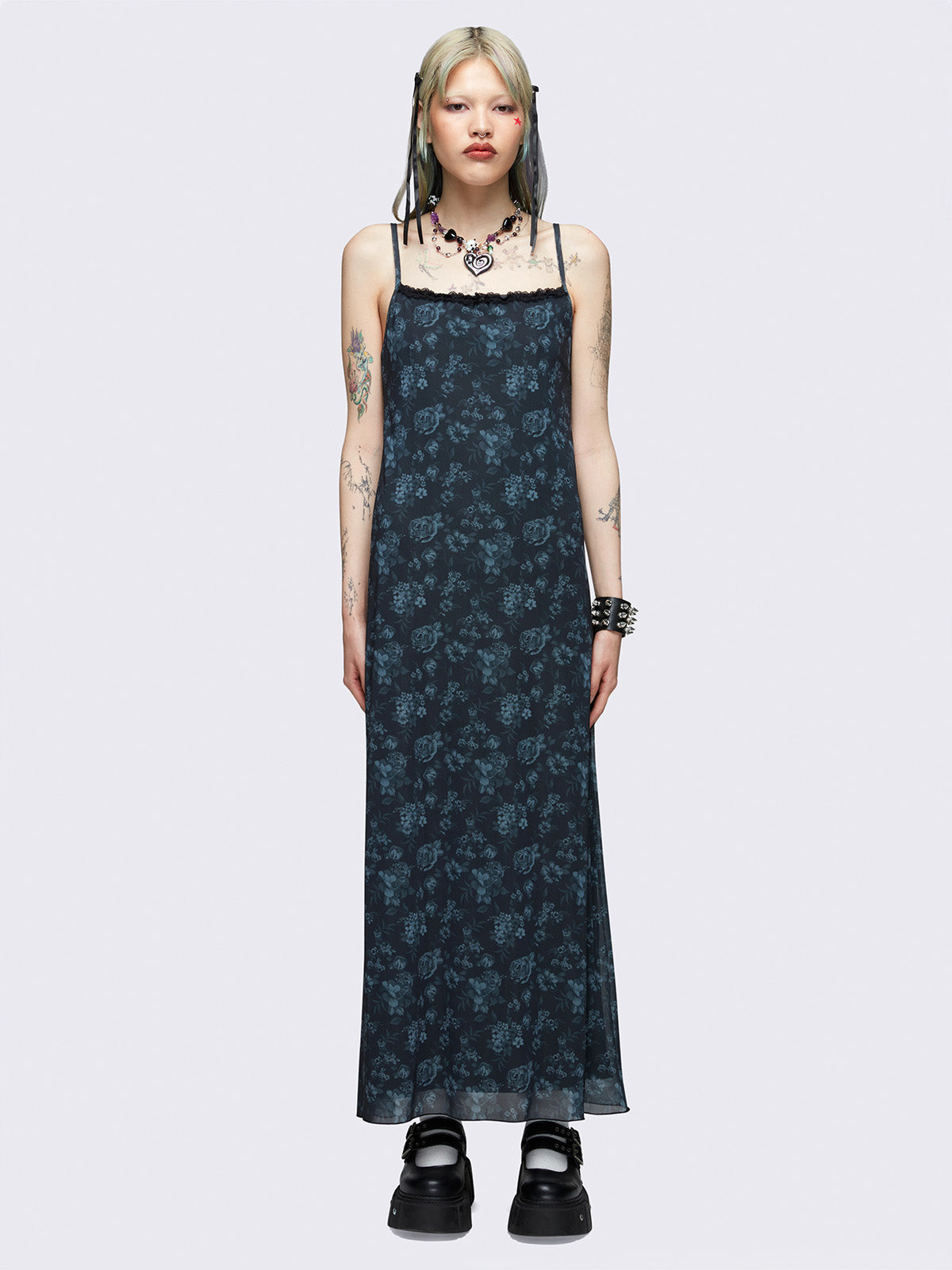 Isadora Floral Mesh Maxi Dress