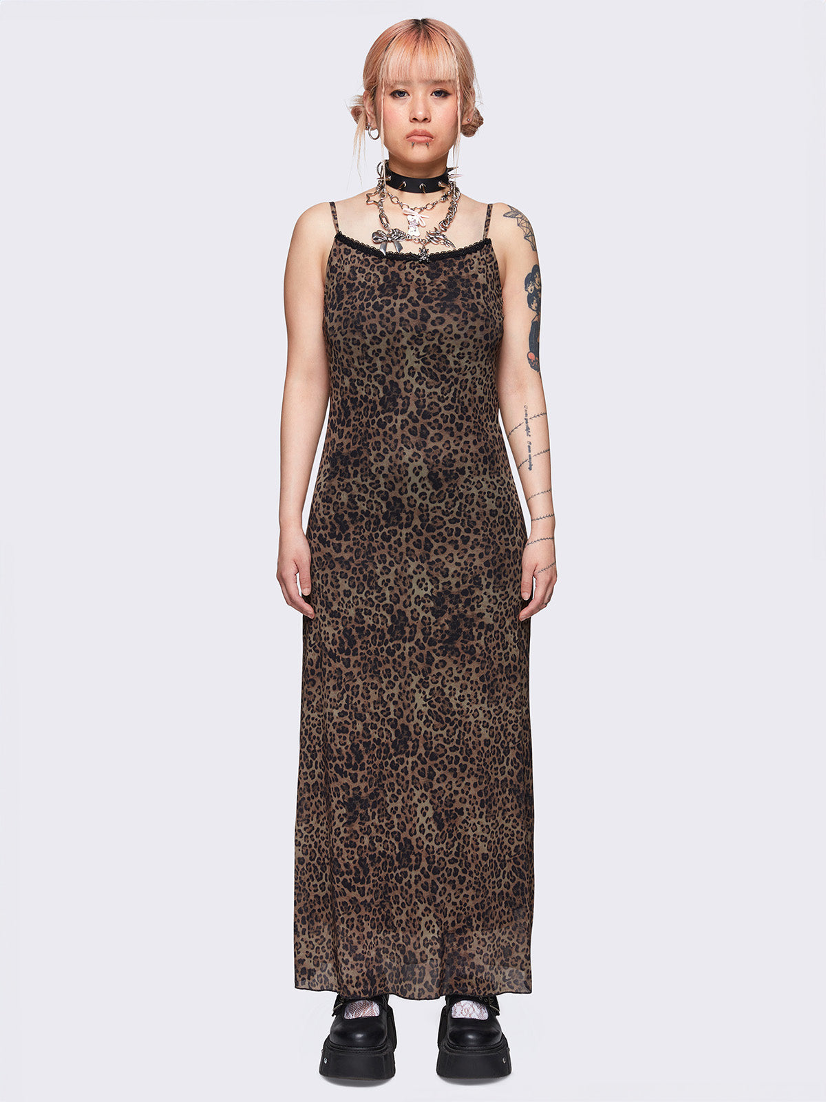 Nala Leopard Mesh Maxi Dress