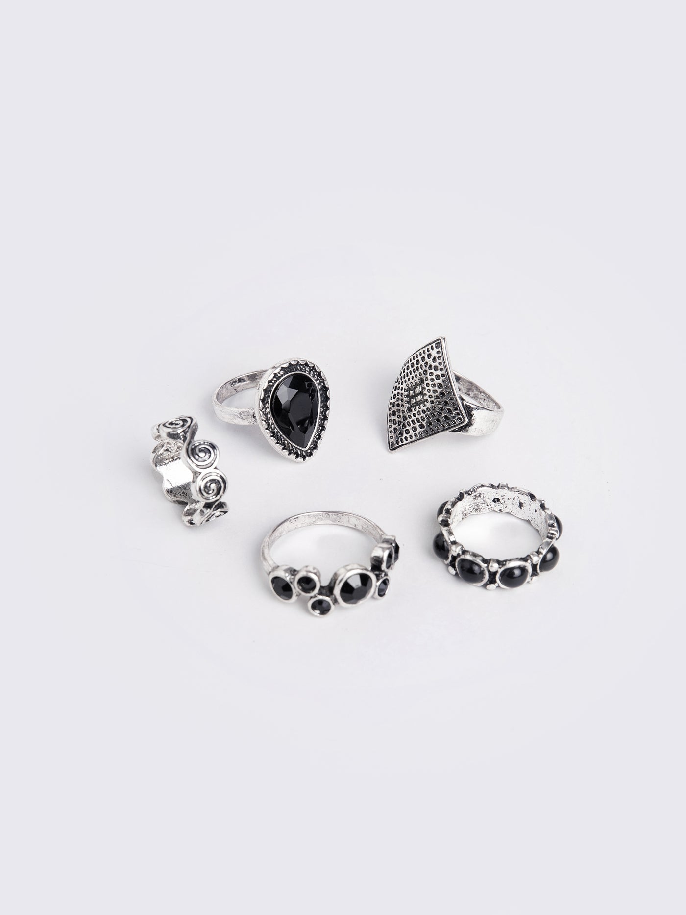 Obsidian Ring Set