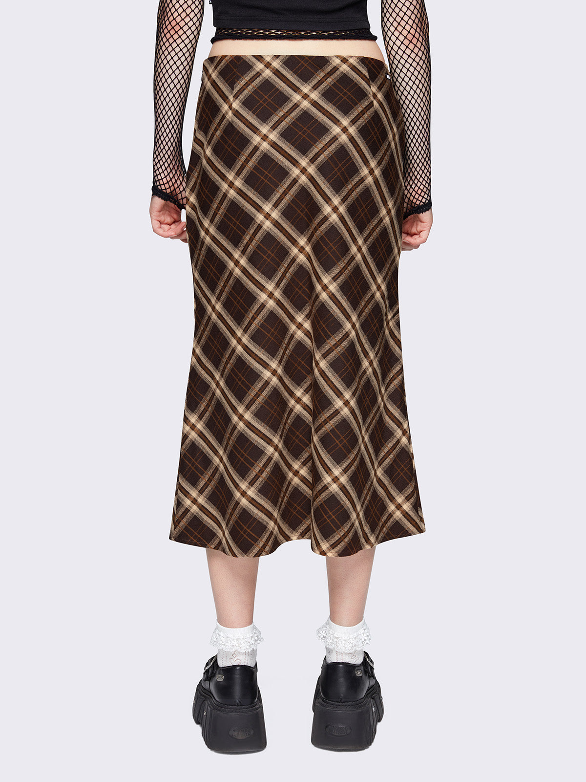 Plaid skirt beige hotsell