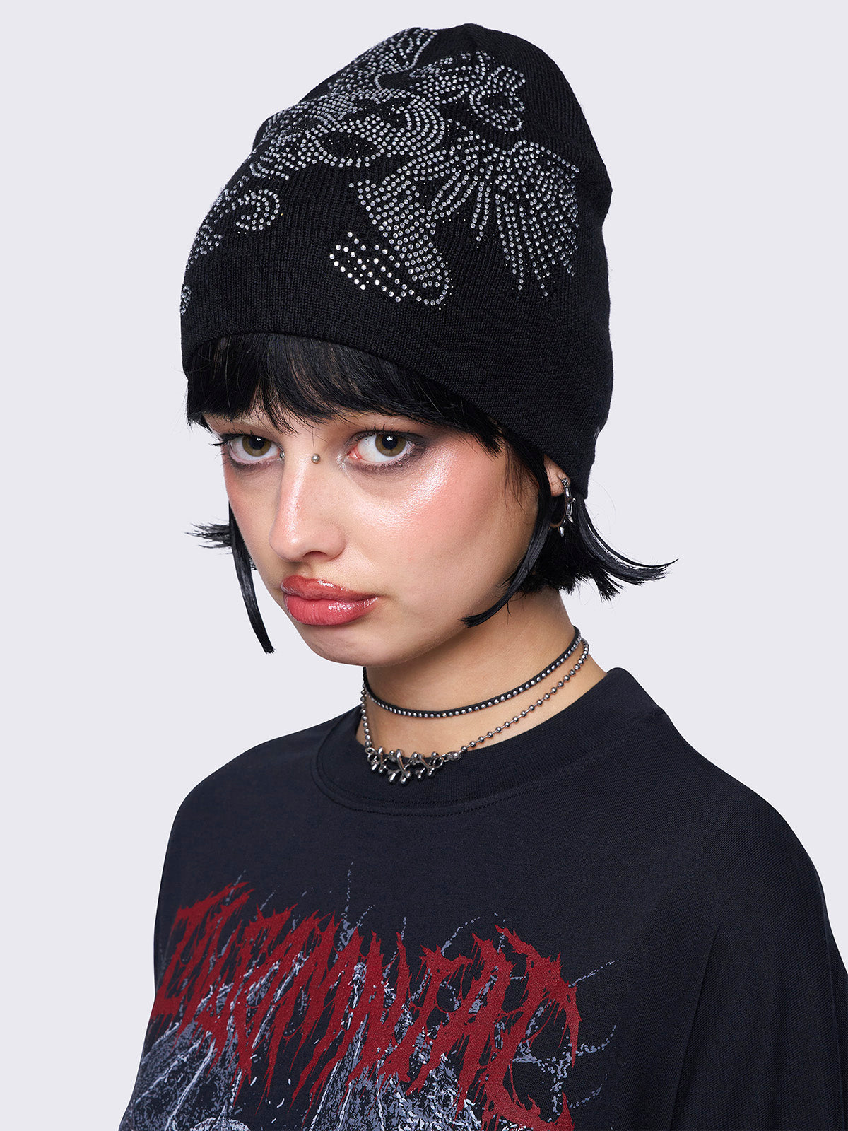 Skull Rhinestones Beanie