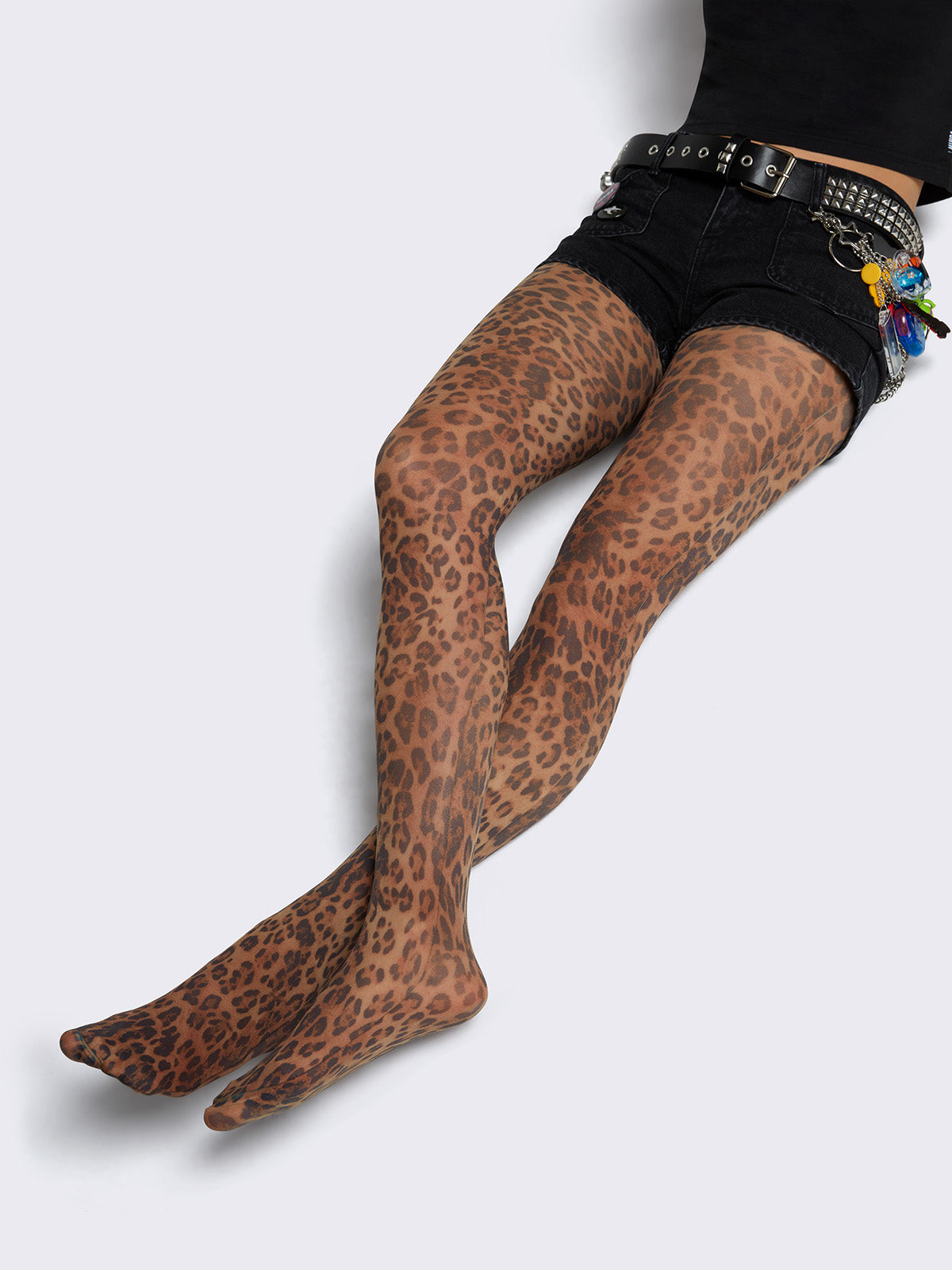tights in leopard print