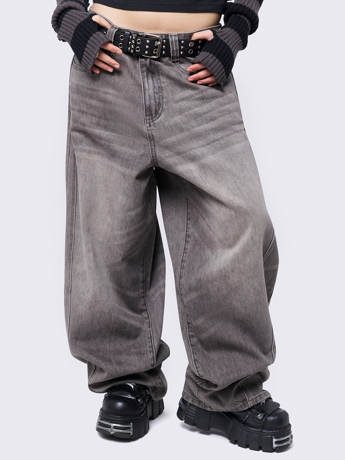 Grey Super Baggy Jeans