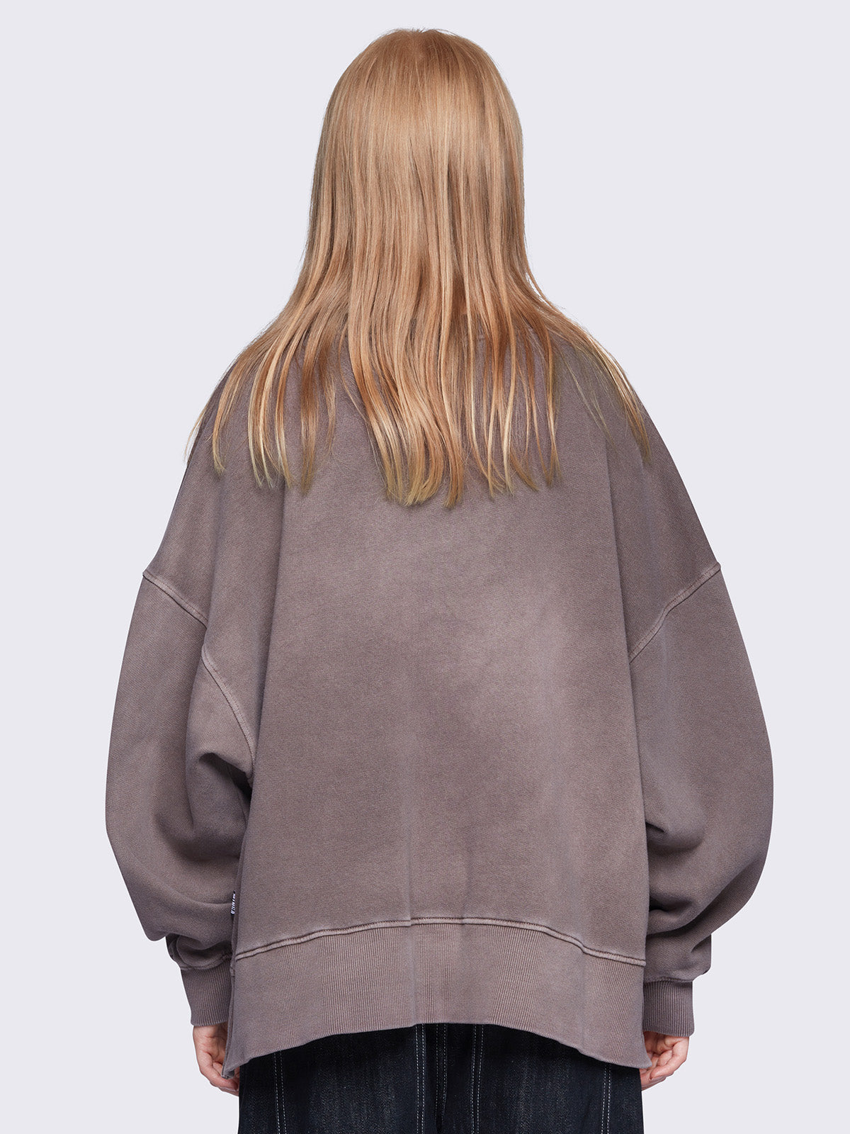 Oversized sweatshirt in washed brown with graphic front print.