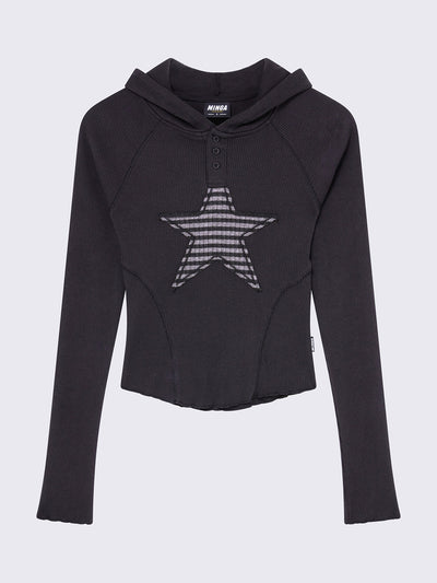 Stella Black Hooded Top