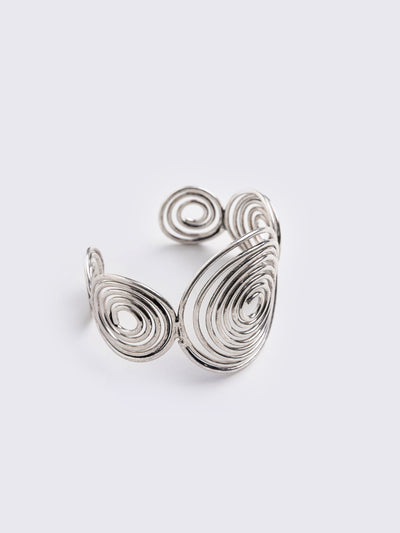 Silver swirl cuff bracelet.